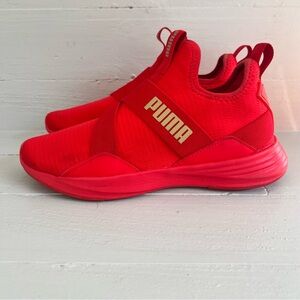 PUMA Radiate Z Strap Running Shoes, 194089-04, Red/Gold, Women's Size 7